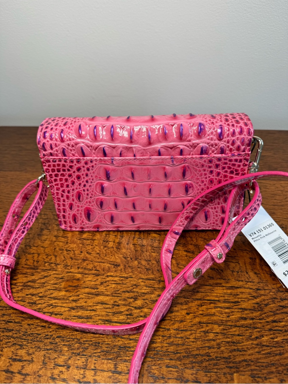 NWT Brahmin Minuette Crossbody in Phlox Pink Melbourne w/Dust Bag - Picture 6 of 11